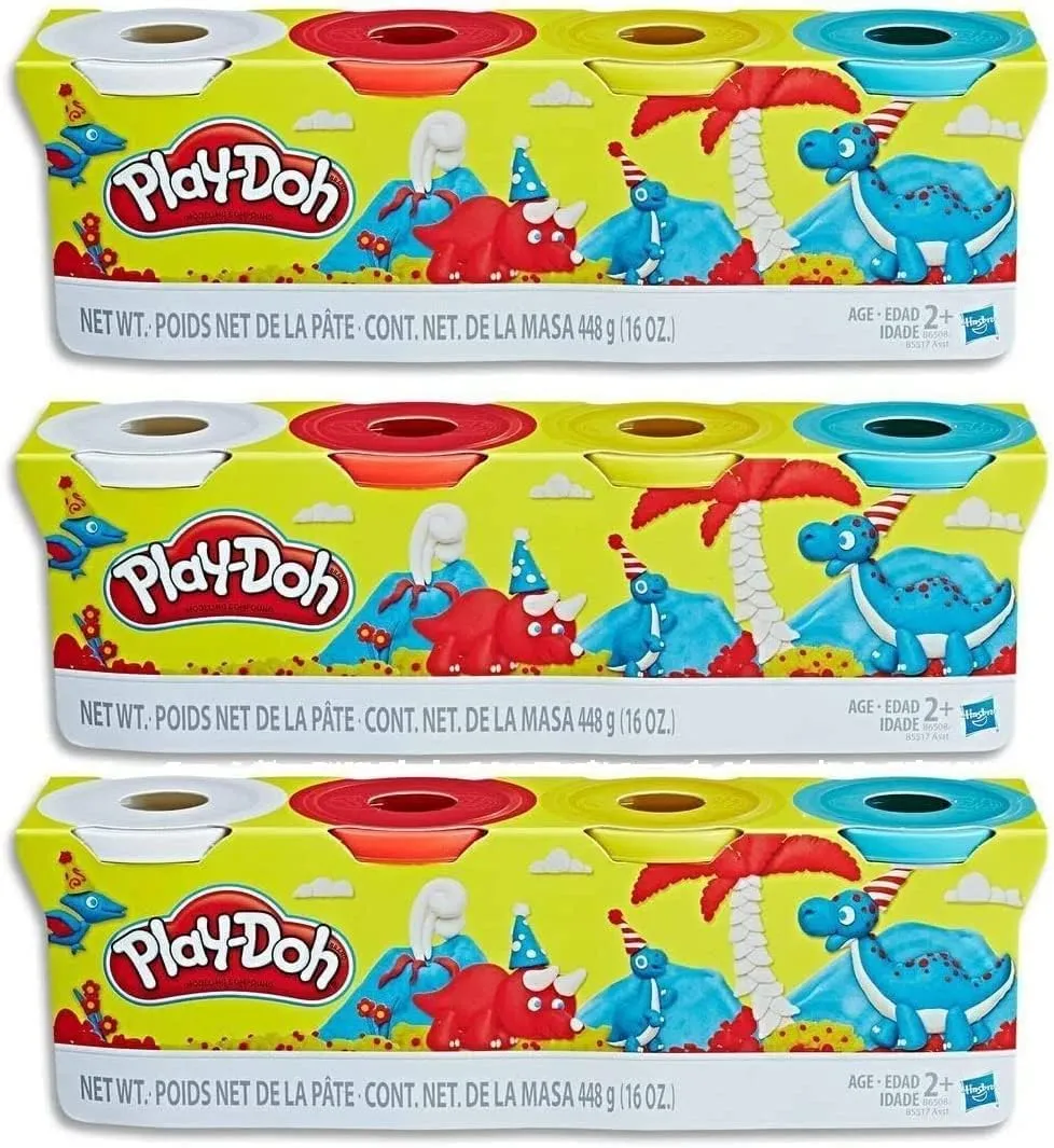 Play-Doh Bulk Classic Colors 12-Pack of Non-Toxic Modeling Compound, (4oz) Cans (12-Cans, 48oz) (12-Cans)