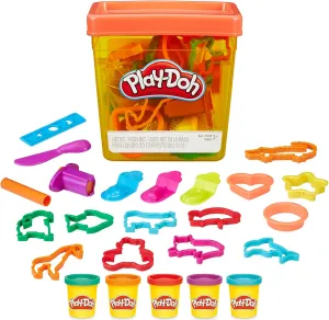 Play-Doh Fun Tub Set, 19 Accessories & Reusable Storage Container, Preschool Toys, Kids Arts & Crafts, Ages 3  (Amazon Exclusive)