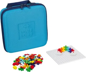 PLUS PLUS Building Set with Travel Case, 3D Open Ended Stem Toy for Kids, 100 Mini Interlocking Pieces, 1 Baseplate - Rainbow Mix