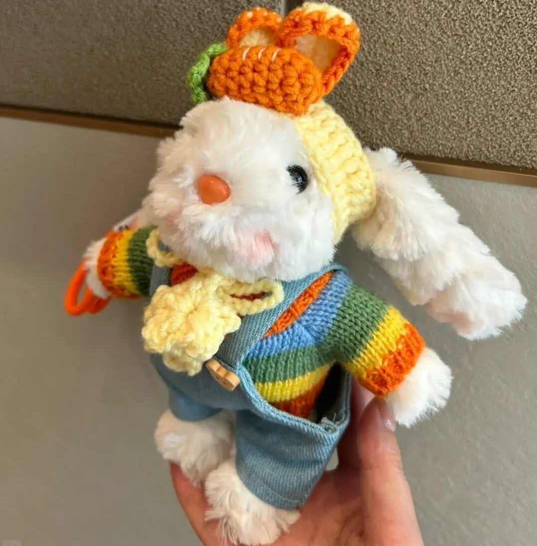 Plush Cute Bunny Keychain Pendant – Soft Rabbit Plush Doll, Cartoon Bag Charm, Perfect Gift for Girlfriend(21031)
