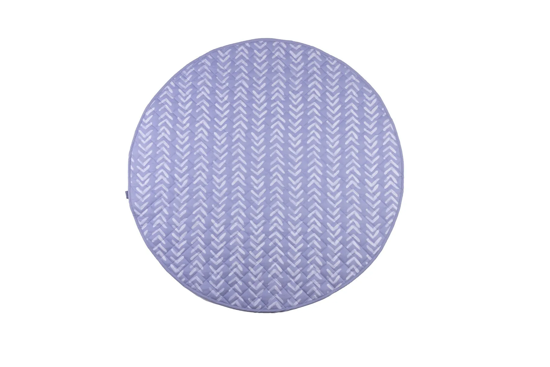 Plush Organic Cotton Playmat - Leaves / Blue Gray Chevron