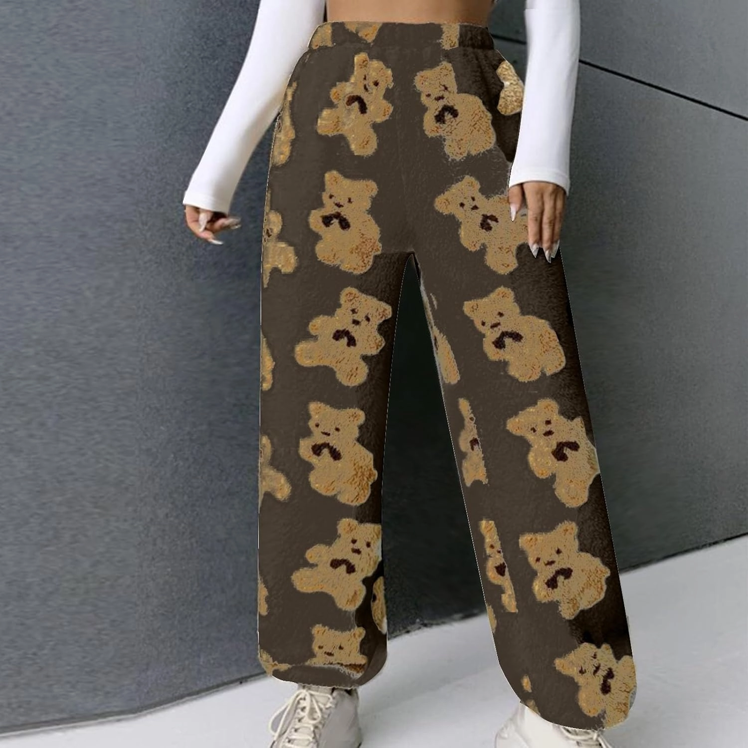 Plush Fleece Pajama Pants Women Fuzzy Soft Pjs Bottoms Pants Womens Winter Warm Fluffy Pj Pajama Pants