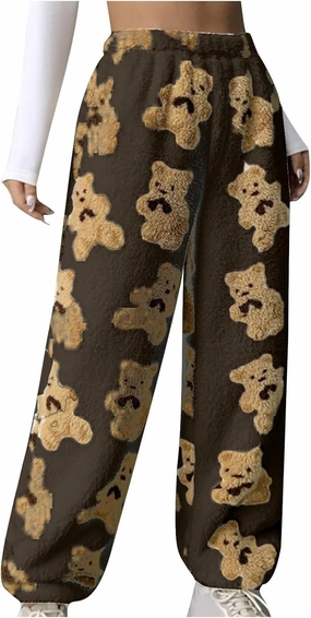 Plush Fleece Pajama Pants Women Fuzzy Soft Pjs Bottoms Pants Womens Winter Warm Fluffy Pj Pajama Pants