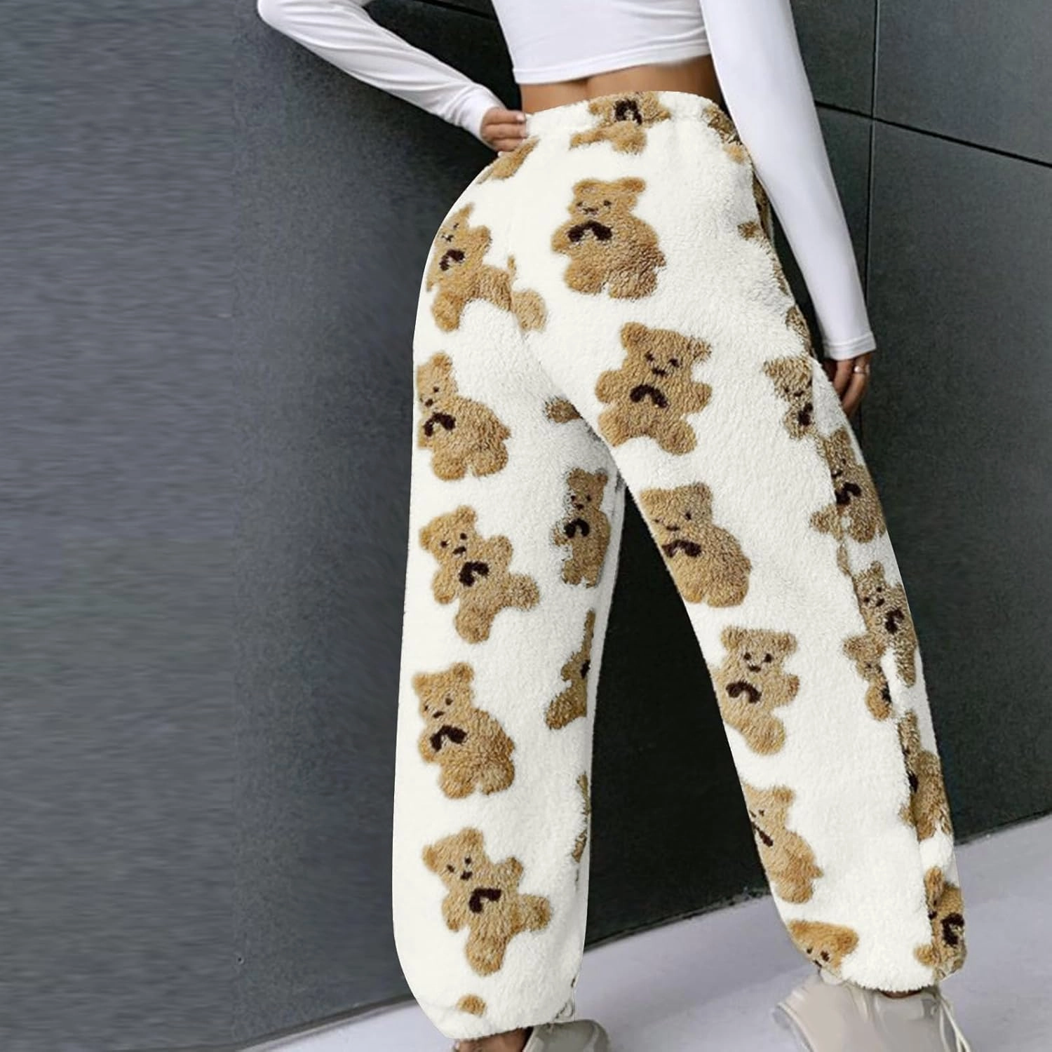 Plush Fleece Pajama Pants Women Fuzzy Soft Pjs Bottoms Pants Womens Winter Warm Fluffy Pj Pajama Pants