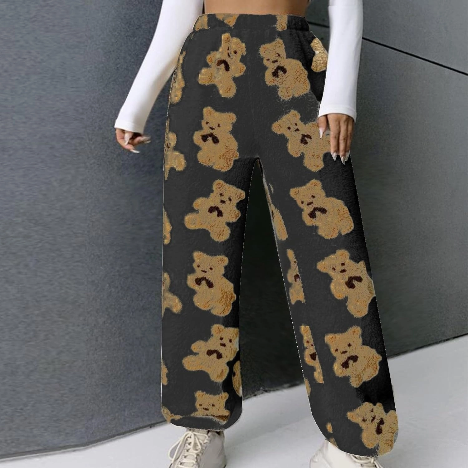 Plush Fleece Pajama Pants Women Fuzzy Soft Pjs Bottoms Pants Womens Winter Warm Fluffy Pj Pajama Pants