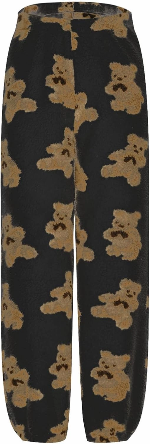 Plush Fleece Pajama Pants Women Fuzzy Soft Pjs Bottoms Pants Womens Winter Warm Fluffy Pj Pajama Pants