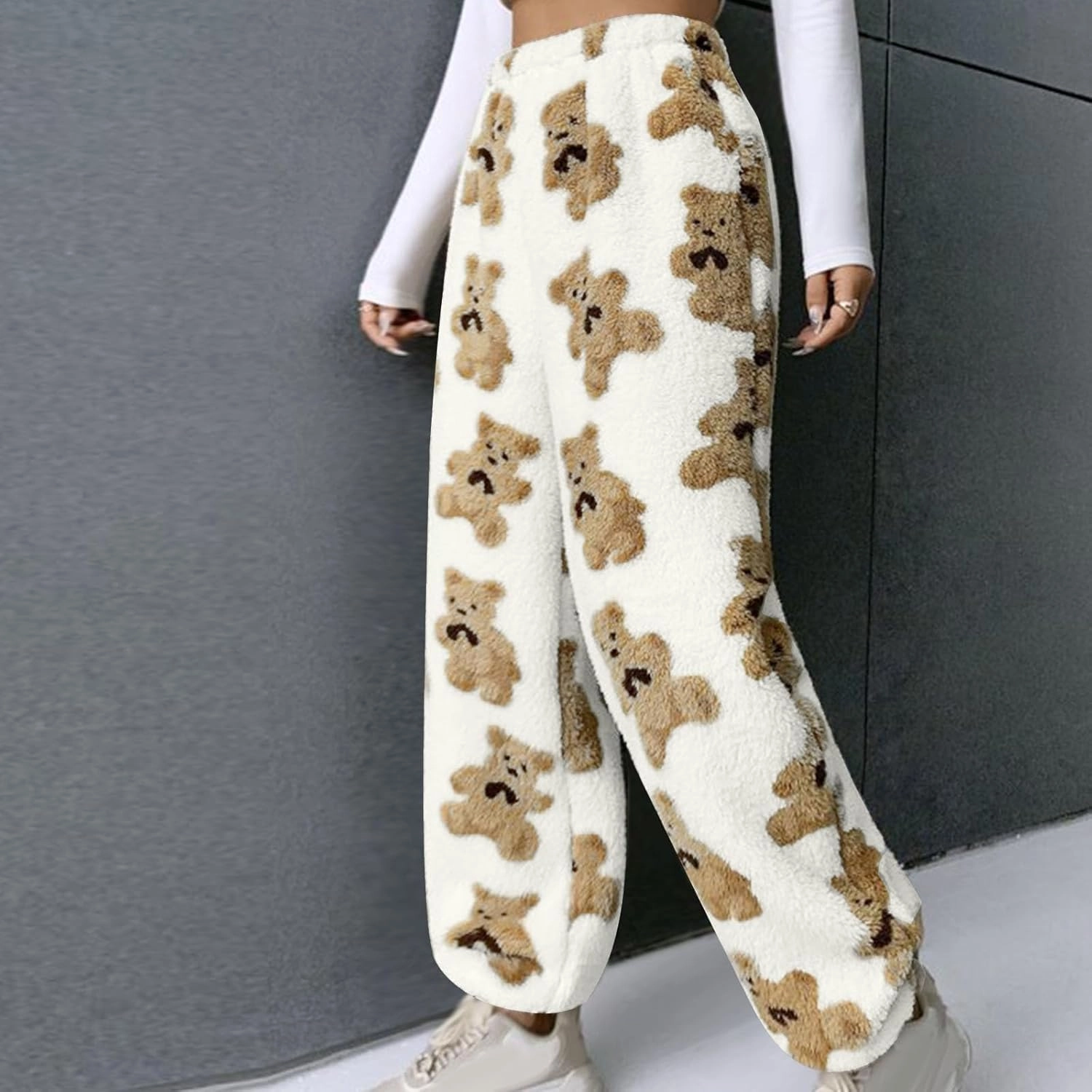 Plush Fleece Pajama Pants Women Fuzzy Soft Pjs Bottoms Pants Womens Winter Warm Fluffy Pj Pajama Pants