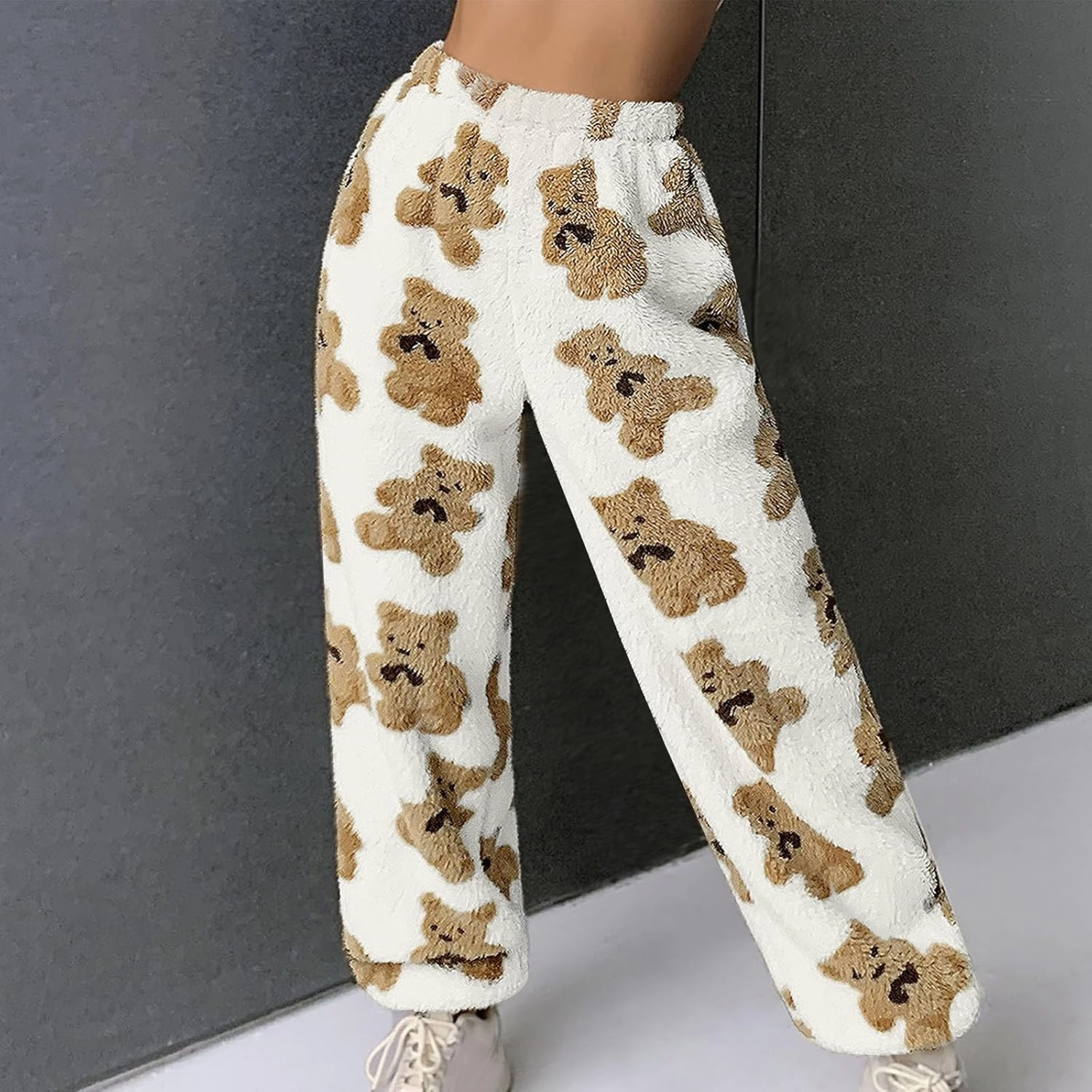 Plush Fleece Pajama Pants Women Fuzzy Soft Pjs Bottoms Pants Womens Winter Warm Fluffy Pj Pajama Pants