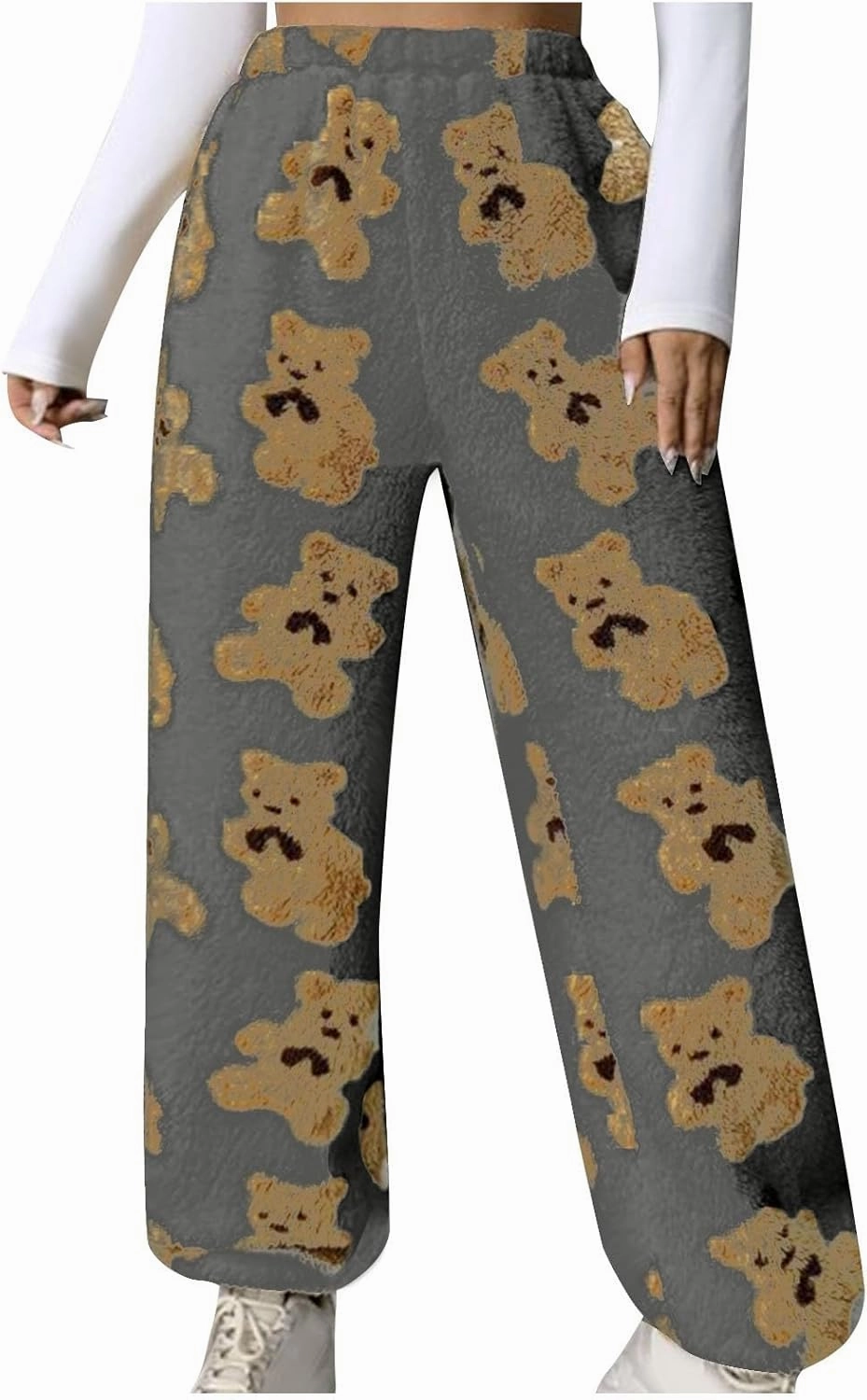 Plush Fleece Pajama Pants Women Fuzzy Soft Pjs Bottoms Pants Womens Winter Warm Fluffy Pj Pajama Pants