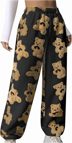 Plush Fleece Pajama Pants Women Fuzzy Soft Pjs Bottoms Pants Womens Winter Warm Fluffy Pj Pajama Pants