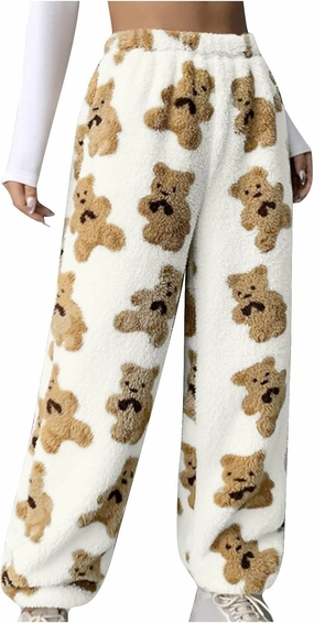 Plush Fleece Pajama Pants Women Fuzzy Soft Pjs Bottoms Pants Womens Winter Warm Fluffy Pj Pajama Pants