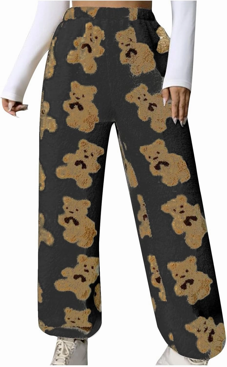 Plush Fleece Pajama Pants Women Fuzzy Soft Pjs Bottoms Pants Womens Winter Warm Fluffy Pj Pajama Pants