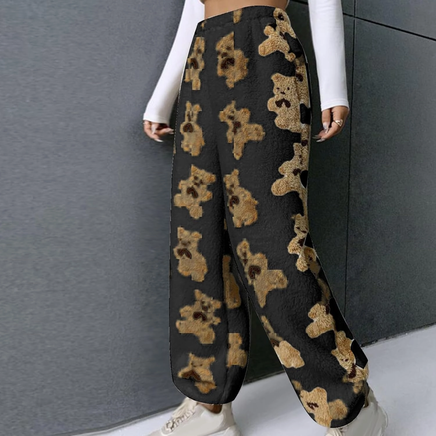 Plush Fleece Pajama Pants Women Fuzzy Soft Pjs Bottoms Pants Womens Winter Warm Fluffy Pj Pajama Pants