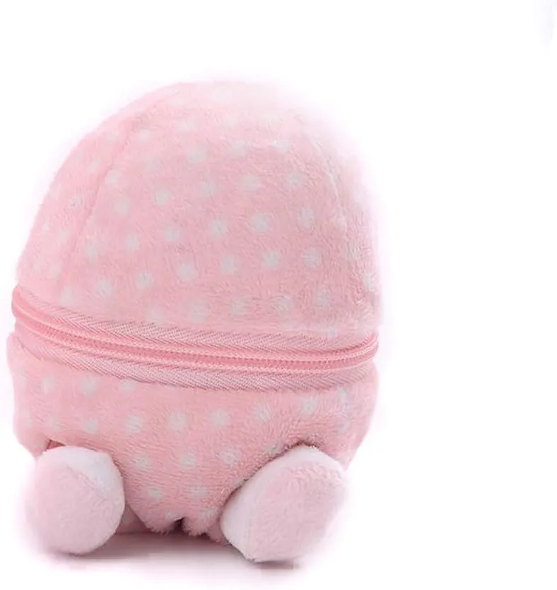 Plushland Plush Stuffed Animal 6 Inches Zip Up Egg Hideaway | Cute, Pink Pastel and Polka Dot Easter Colors | Spring Inspired Gift for Girls and Boys Birthday Mother's Day (Easter Bunny)
