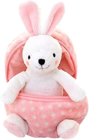 Plushland Plush Stuffed Animal 6 Inches Zip Up Egg Hideaway | Cute, Pink Pastel and Polka Dot Easter Colors | Spring Inspired Gift for Girls and Boys Birthday Mother's Day (Easter Bunny)