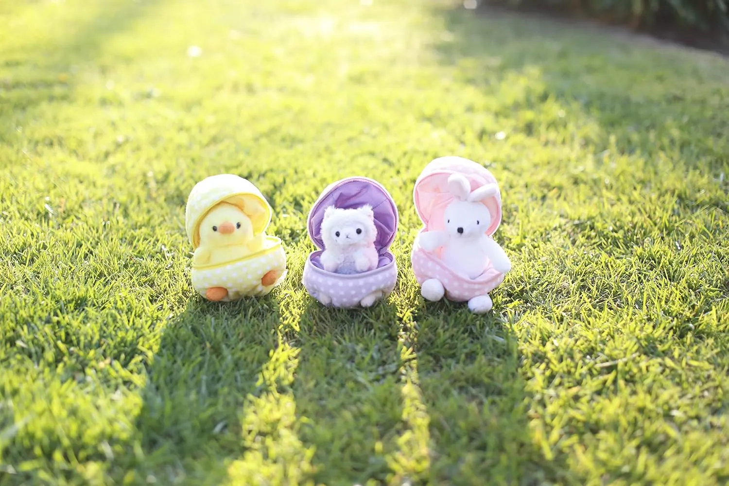 Plushland Plush Stuffed Animal 6 Inches Zip Up Egg Hideaway | Cute, Pink Pastel and Polka Dot Easter Colors | Spring Inspired Gift for Girls and Boys Birthday Mother's Day (Easter Bunny)