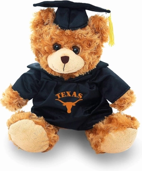 Plushland Graduation Mocha Bear 11 Inches Plush Stuffed Animal Toy, Vivid Clear Color Toy, School Logo Kids, Best for Any Grad Girls Boys (University of Texas)