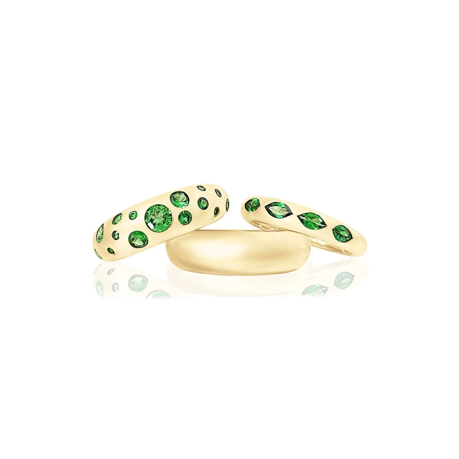 Polka Dot Tsavorite Nomad Dome Ring