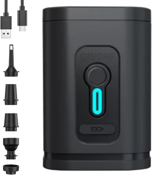 Portable Air Pump for Inflatables with 3 Light Modes, Mini Air Mattress Pump 4, USB Rechargeable for Swimming Rings, Pool Floats, Sleeping Pads, Vacuum Storage Bags