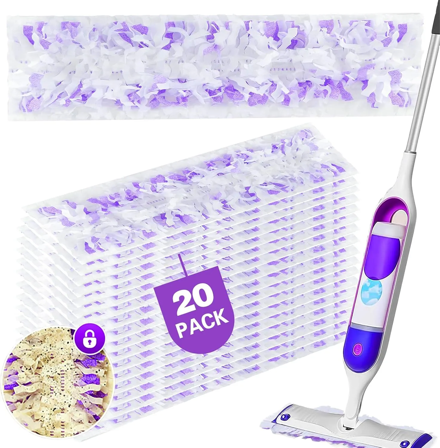 Power Mop Pads Refills for Swiffer PowerMop Multi-Surface Mopping Pad Disposable Replacement Mop Refill Pads Compatible with Swiffer PowerMop,Safe on All Finished Floors 20 Count.