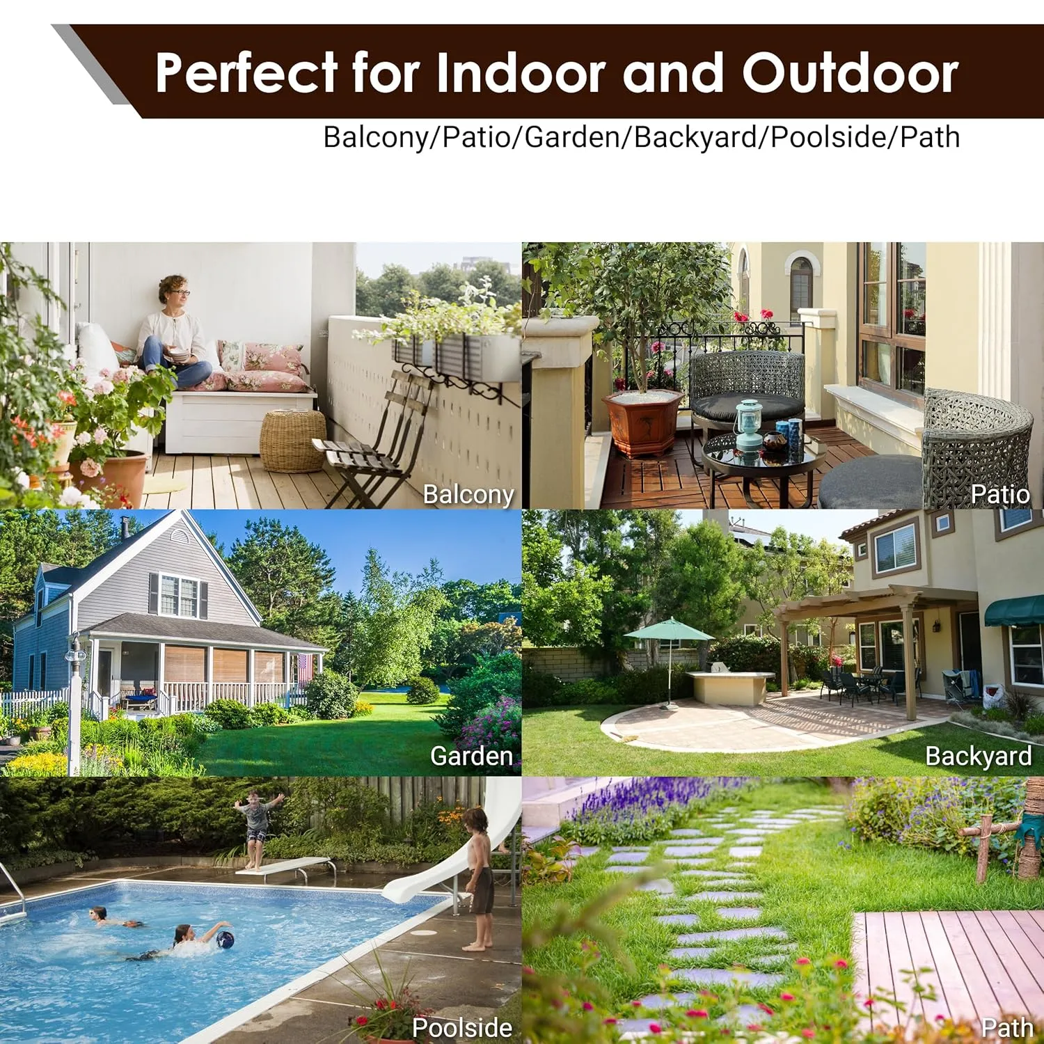 PrimeZone 27 PCS Plastic Interlocking Patio Deck Tiles - 12" x 12" Waterproof Indoor Outdoor Flooring, Patio Floor Decking for Balcony, Backyard, Garden & Poolside, All Weather Use, Dark Brown