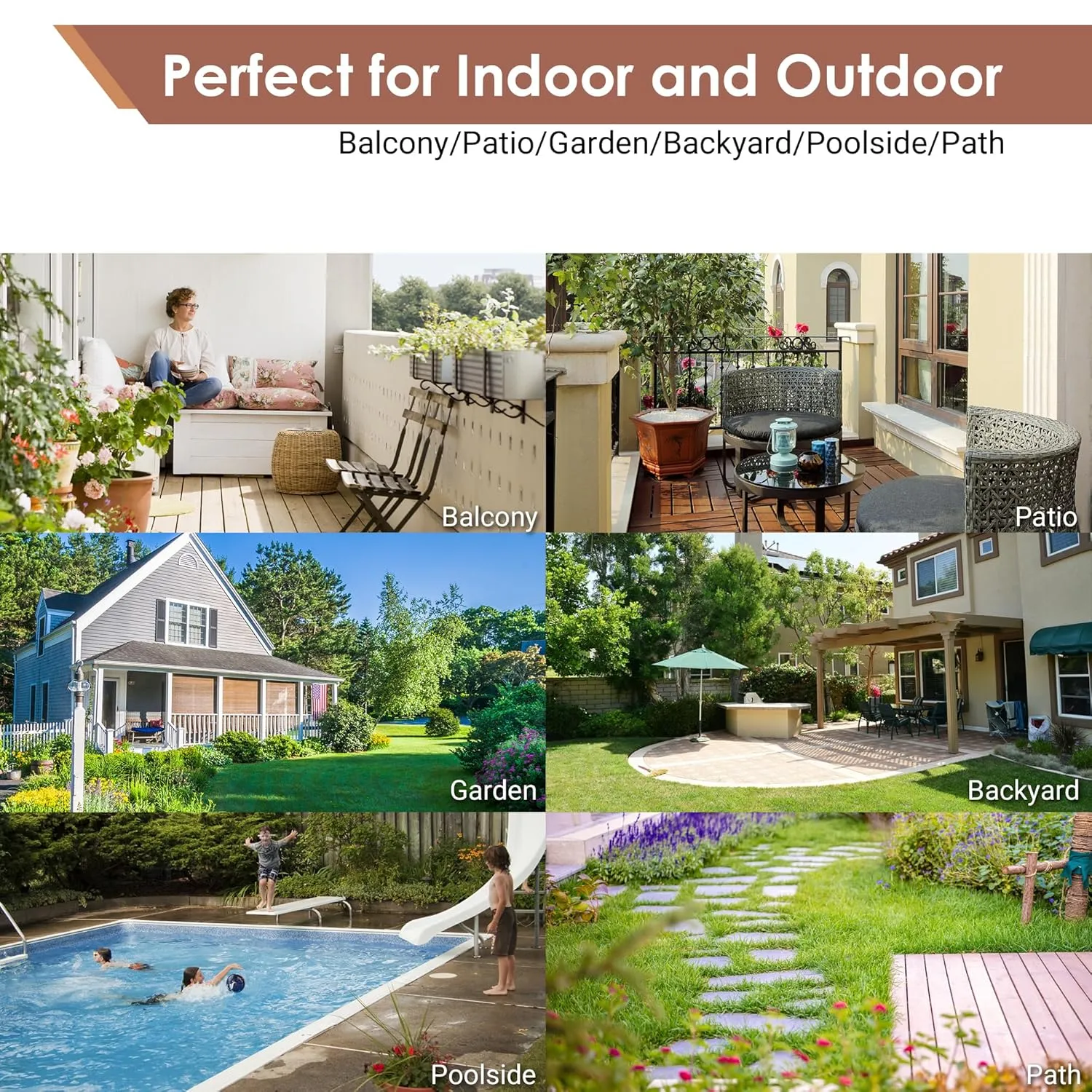 PrimeZone 48PCS 24" x 12" Long Solid Acacia Wood Interlocking Deck Tiles for 96 Sq Ft - Indoor Outdoor Waterproof Hardwood Flooring for Pathway, Poolside, Backyard & Patio, Brown