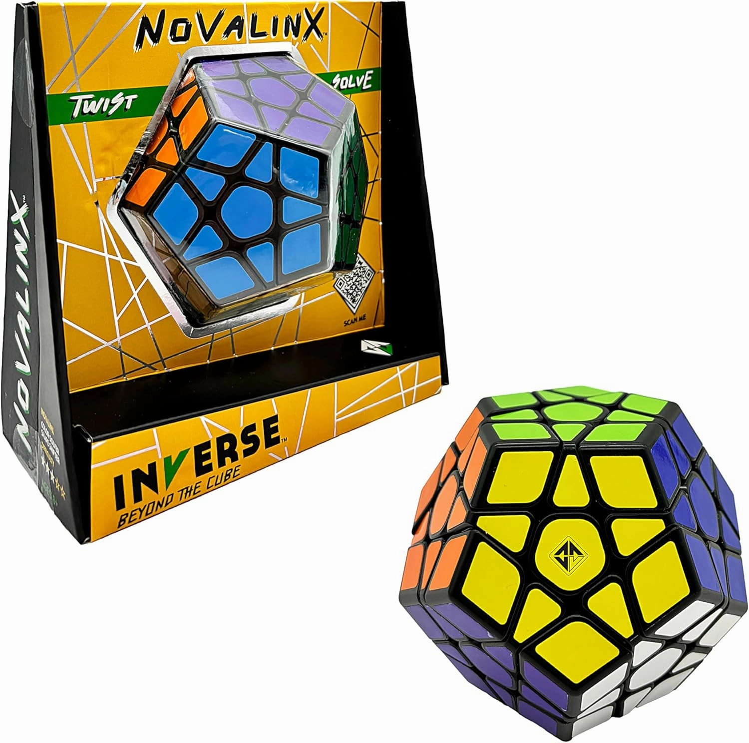 Project Genius | Inverse: Novalinx Twist & Solve Puzzle - Difficulty Level: Medium, 12- Sided Handheld Puzzle, Fun Décor & Gift Idea, Project Genius, Ages 8 
