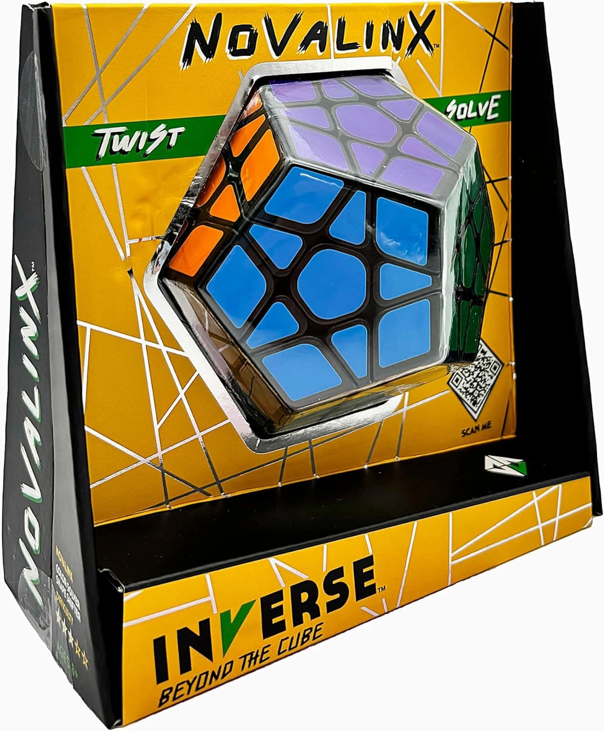 Project Genius | Inverse: Novalinx Twist & Solve Puzzle - Difficulty Level: Medium, 12- Sided Handheld Puzzle, Fun Décor & Gift Idea, Project Genius, Ages 8 