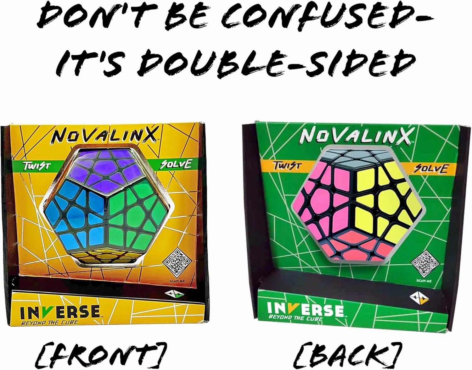 Project Genius | Inverse: Novalinx Twist & Solve Puzzle - Difficulty Level: Medium, 12- Sided Handheld Puzzle, Fun Décor & Gift Idea, Project Genius, Ages 8 
