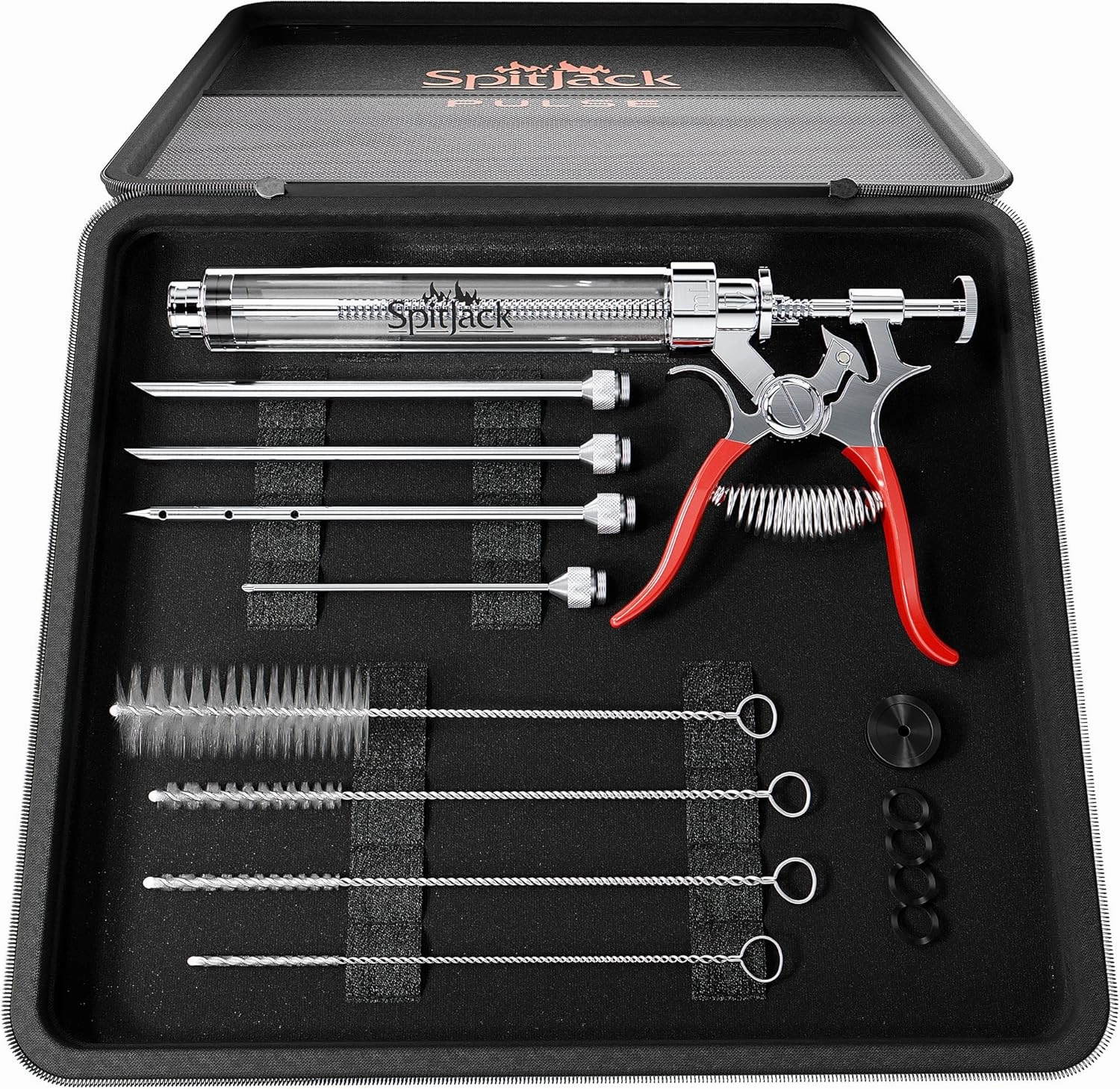 PULSE Meat Injector Gun and Injection Syringe for BBQ. Marinade Flavor Injector for Smoked Brisket, Chicken, Ribs, Pork Butt, and Turkey. Competition Barbecue Smoker Accessories Tool.
