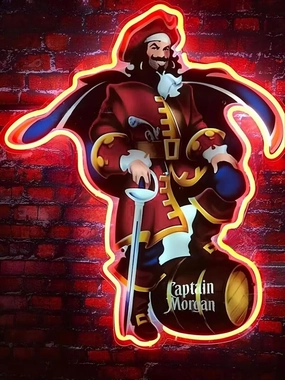 Queen Sense 17"x14" Custom Captain Morgans Original Spiced Rum LED Sign Neon Light Decor Flex Lamp Flex817