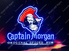 Queen Sense 24"x20" Captain Morgans Rum LED Sign Light Neon Signs Lights Wall Party Decor Lamp With Dimmer A124CMRLV2-XLED
