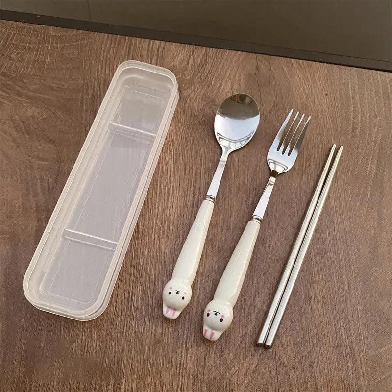 Rabbit Cartoon Stainless Steel Cutlery Set