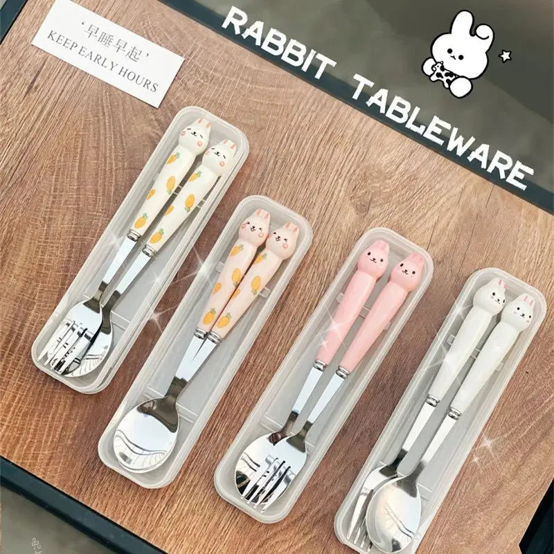 Rabbit Cartoon Stainless Steel Cutlery Set