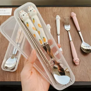 Rabbit Cartoon Stainless Steel Cutlery Set