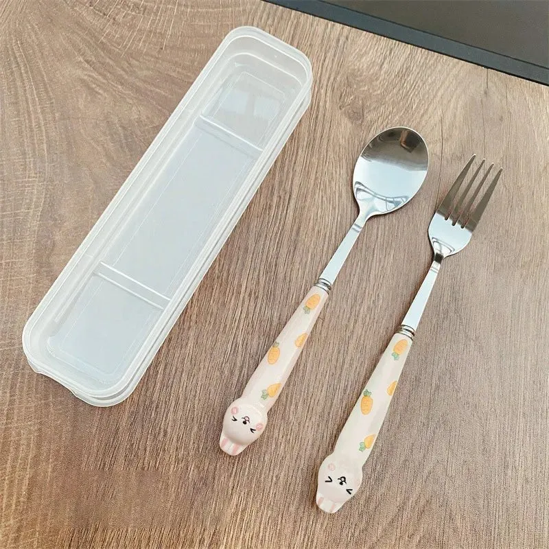 Rabbit Cartoon Stainless Steel Cutlery Set