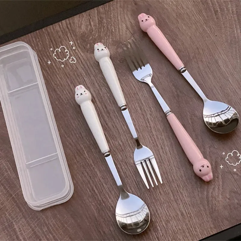 Rabbit Cartoon Stainless Steel Cutlery Set