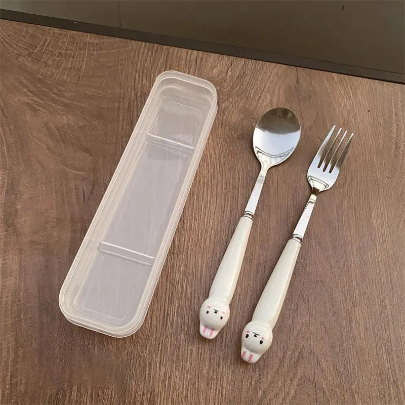 Rabbit Cartoon Stainless Steel Cutlery Set