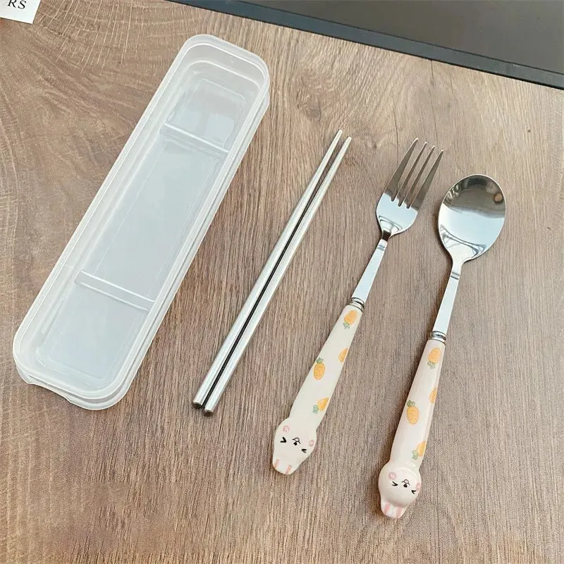 Rabbit Cartoon Stainless Steel Cutlery Set