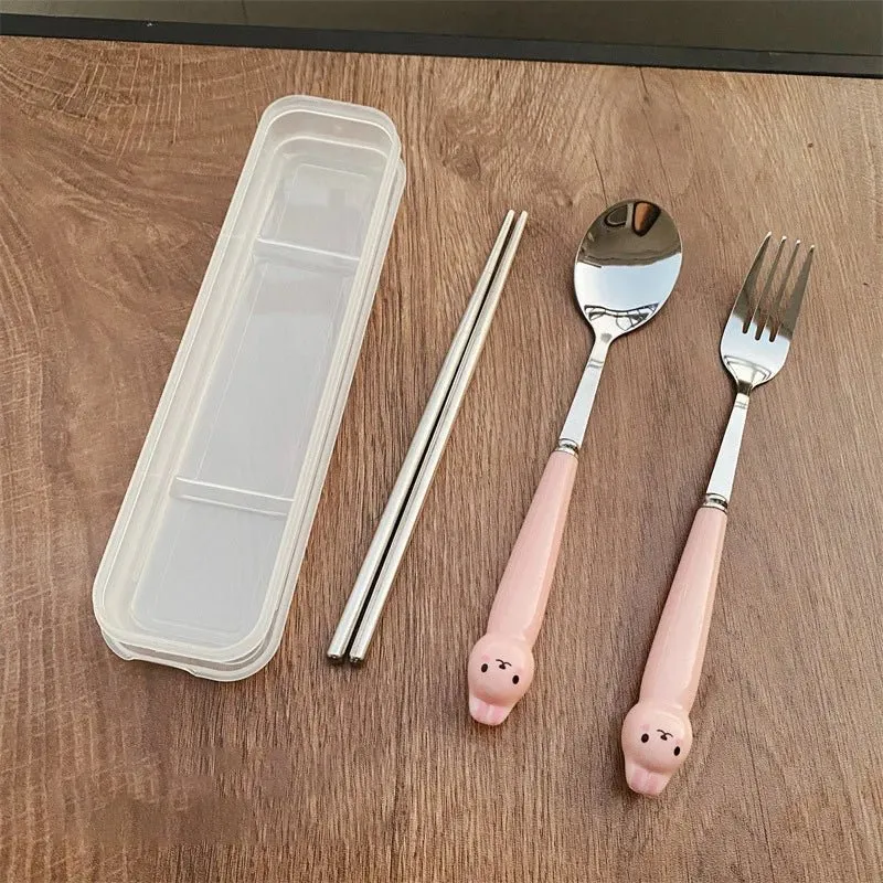 Rabbit Cartoon Stainless Steel Cutlery Set