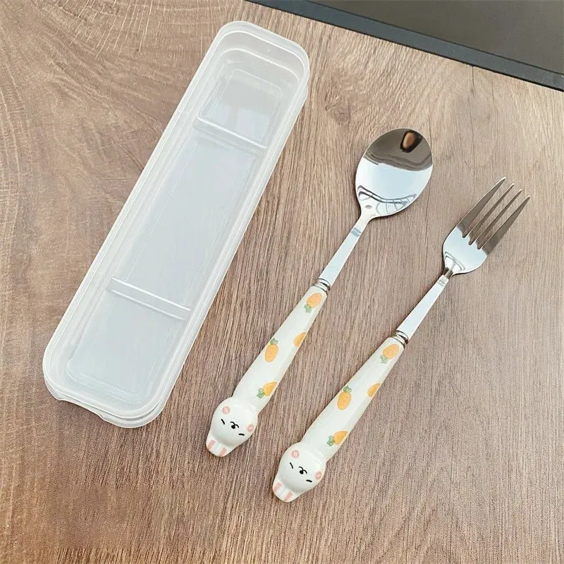 Rabbit Cartoon Stainless Steel Cutlery Set