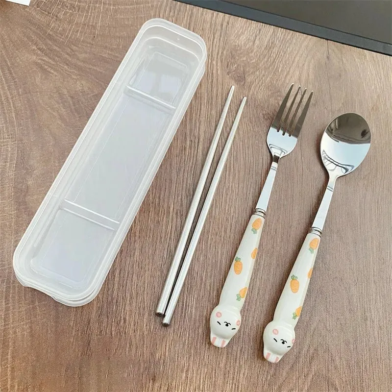Rabbit Cartoon Stainless Steel Cutlery Set