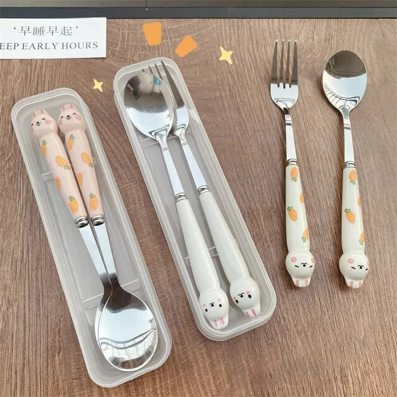 Rabbit Cartoon Stainless Steel Cutlery Set