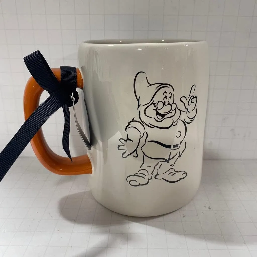 Rae Dunn DOC Mug double sided - Disney Princess collaboration Mug, Snow White and The Seven Dwarfs - DISNEY SERIES - Ceramic - Dishwasher and Microwave safe
