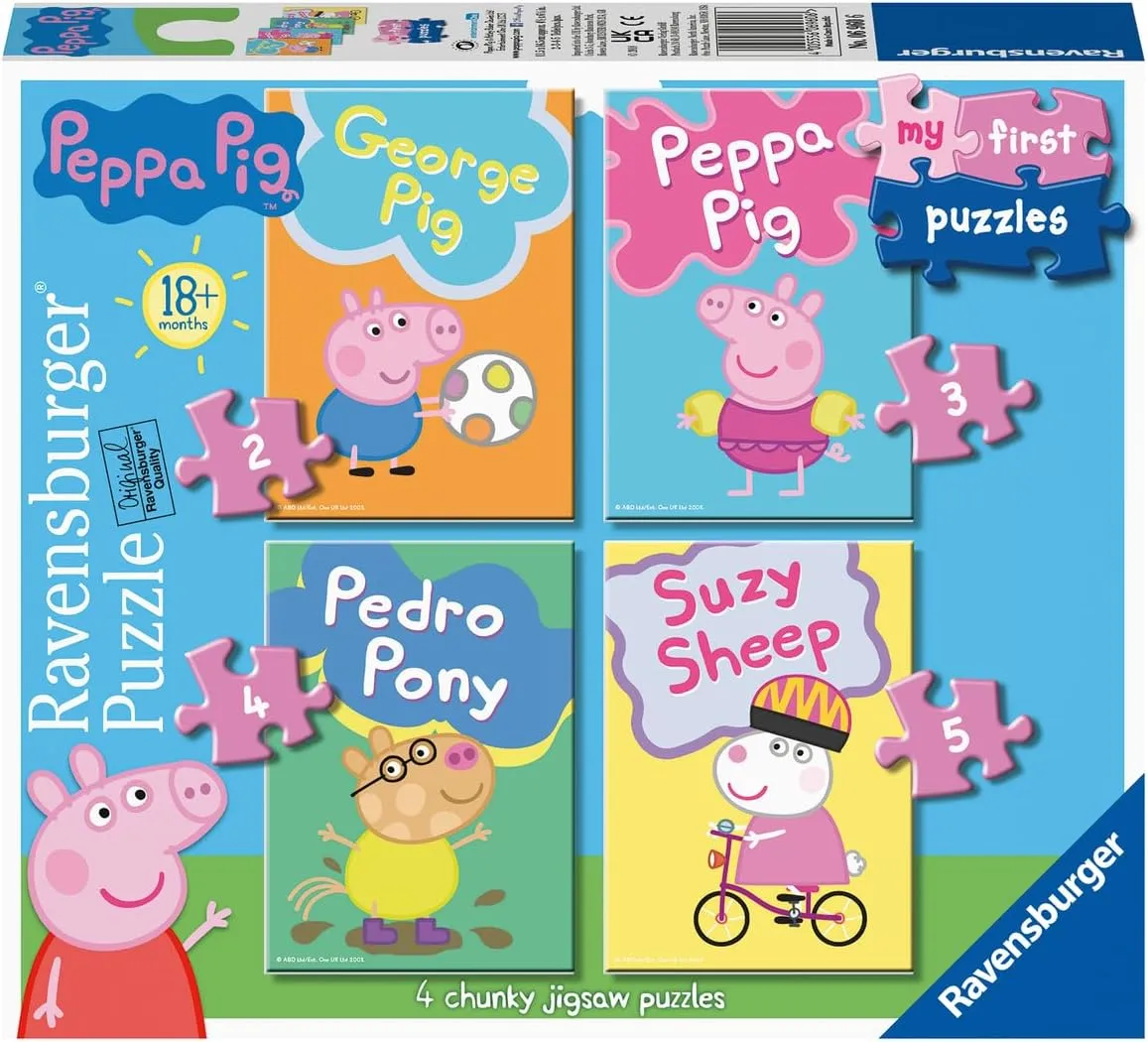 Ravensburger My First Puzzle: Peppa Pig (2, 3, 4 & 5 Piece) Jigsaw Puzzle Set for Kids - Every Piece is Unique, Pieces Fit Together Perfectly