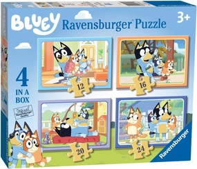 Ravensburger Bluey - 4 in Box (12, 16, 20, 24 Pieces) Jigsaw Puzzles for Kids Age 3 Years Up