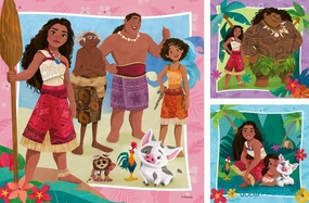 Ravensburger Disney Moana 3x49 Piece Jigsaw Puzzle Set for Kids | Unique Piece Design | Softclick Technology | Enhances Concentration and Creativity