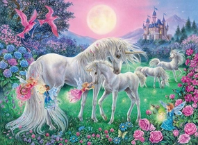 Ravensburger Unicorns in The Moonlight 100 Piece Jigsaw Puzzle forKids - | Unique Piece Design | Anti-Glare Surface | Skill-Building, Fun Activity | Amazon Exclusive