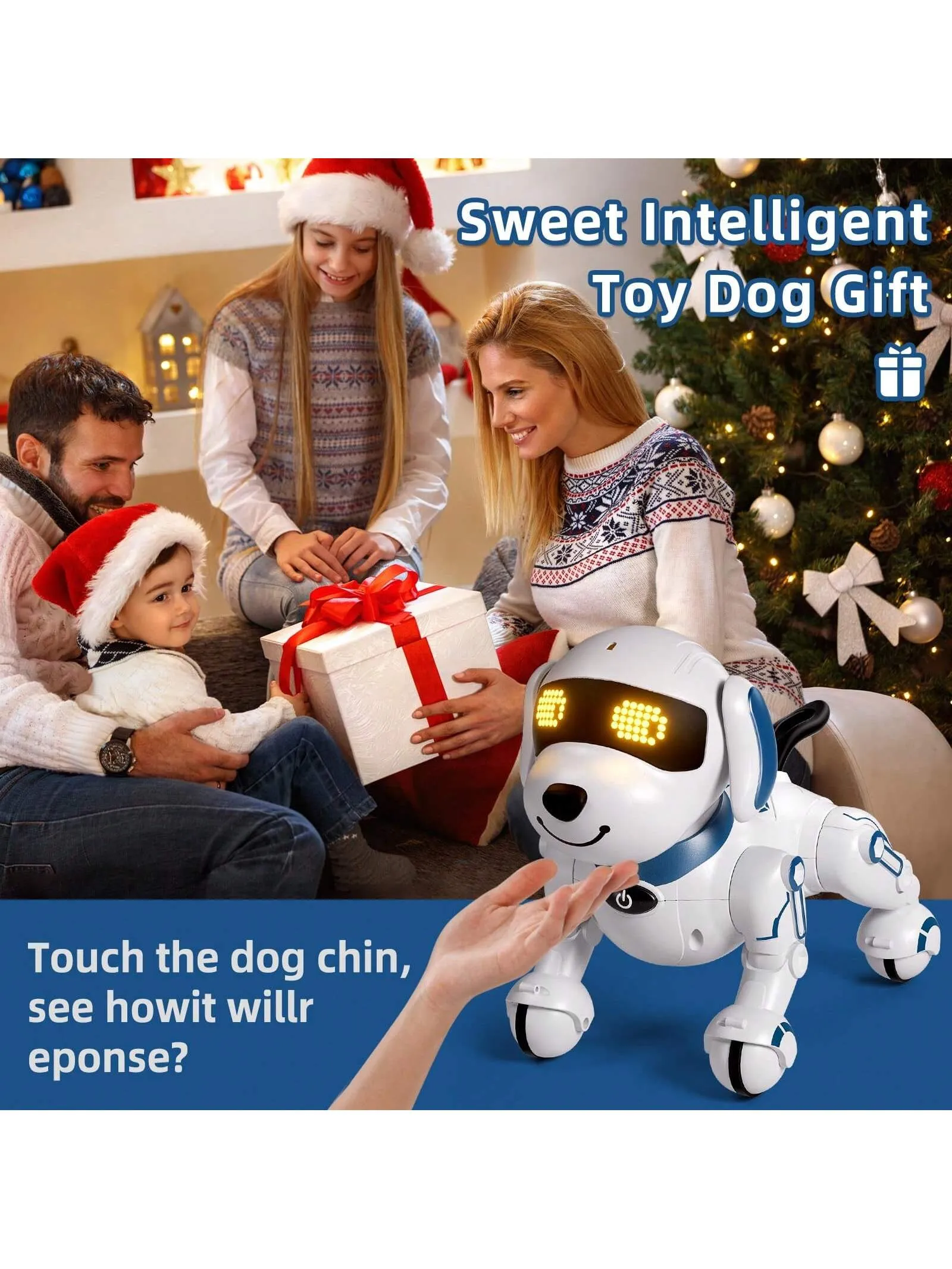 RC Robot Dog, 2.4GHz Remote Control Robot Pet, Smart Artificial Intelligent Robot Dog, Toys For Children Over 3 Years, 3.7V Rechargeable Battery, Children's Best Playmate