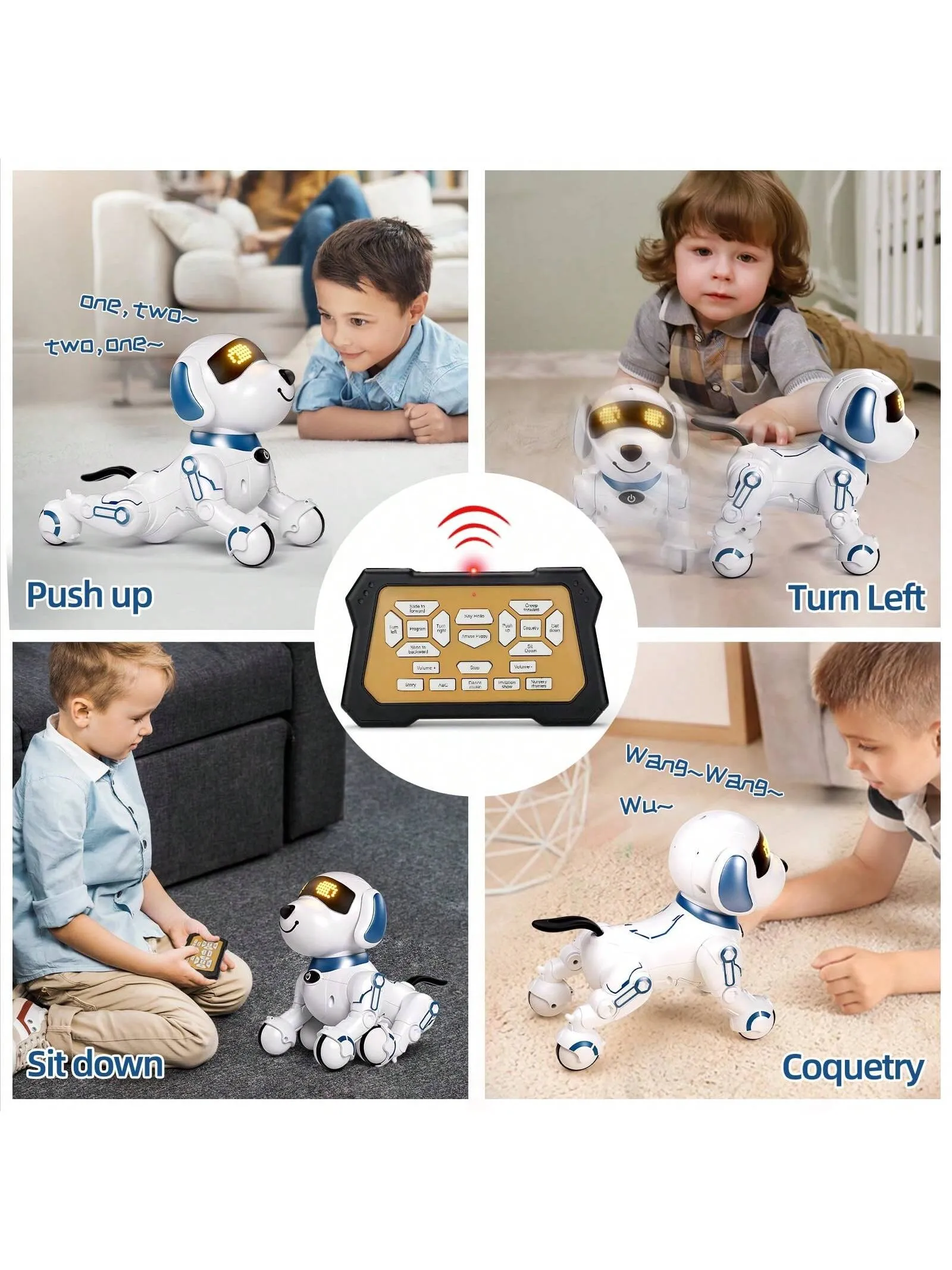 RC Robot Dog, 2.4GHz Remote Control Robot Pet, Smart Artificial Intelligent Robot Dog, Toys For Children Over 3 Years, 3.7V Rechargeable Battery, Children's Best Playmate